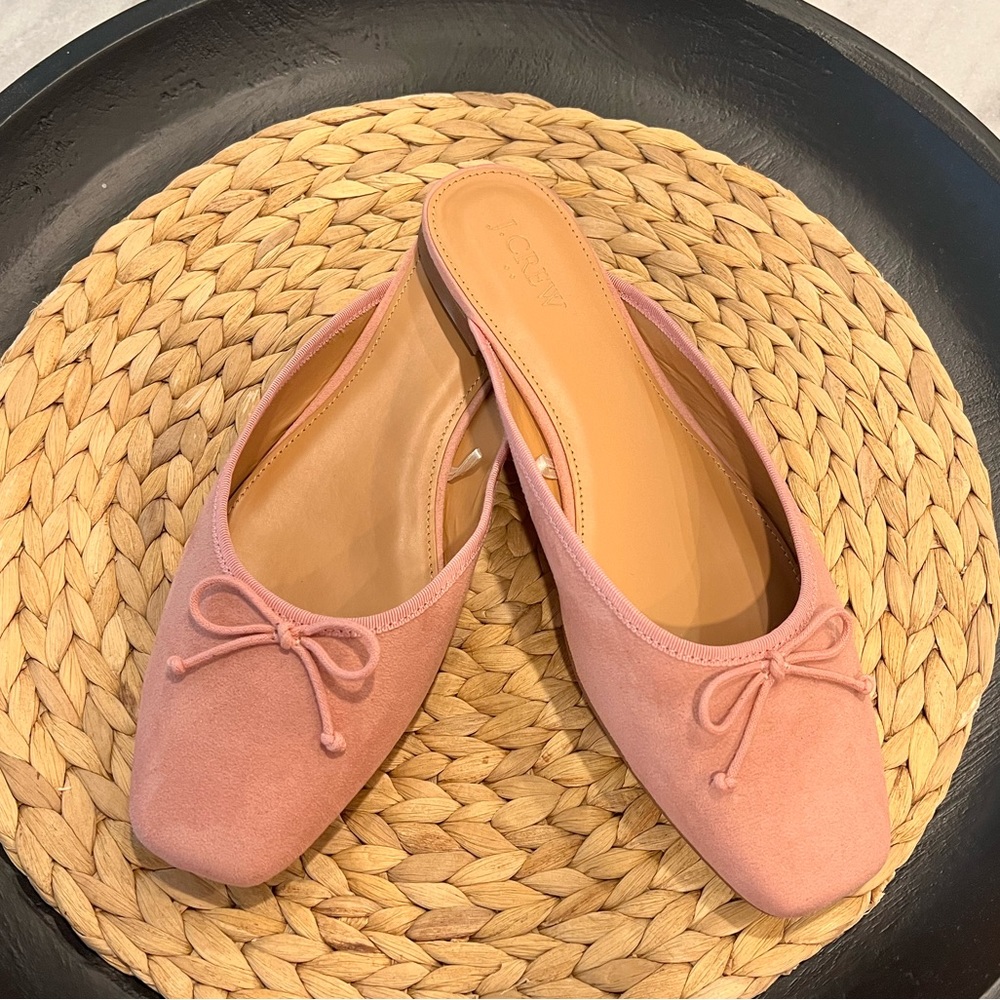 Light pink J Crew slides / ballet flats